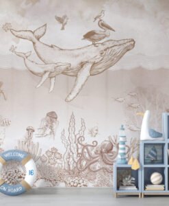 Big Whale Wallpaper Mural