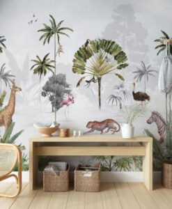 Tropical Animals In The Jungle Wallpaper Mural
