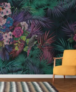 Colorful Tropical Botanic Wallpaper Mural