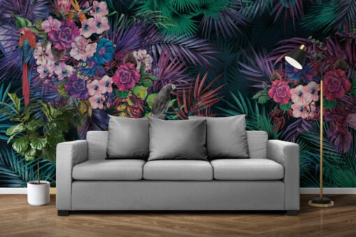Colorful Tropical Botanic Wallpaper Mural