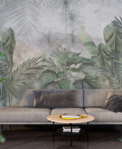Big Tropical Leaves Living Room Wallpaper Mural
