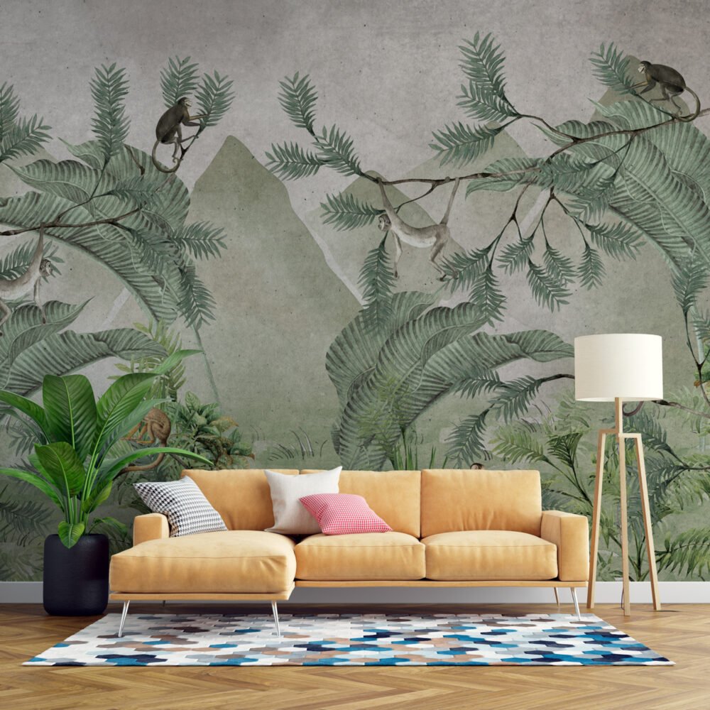 Tropical Rainforest Trees Wallpaper Mural