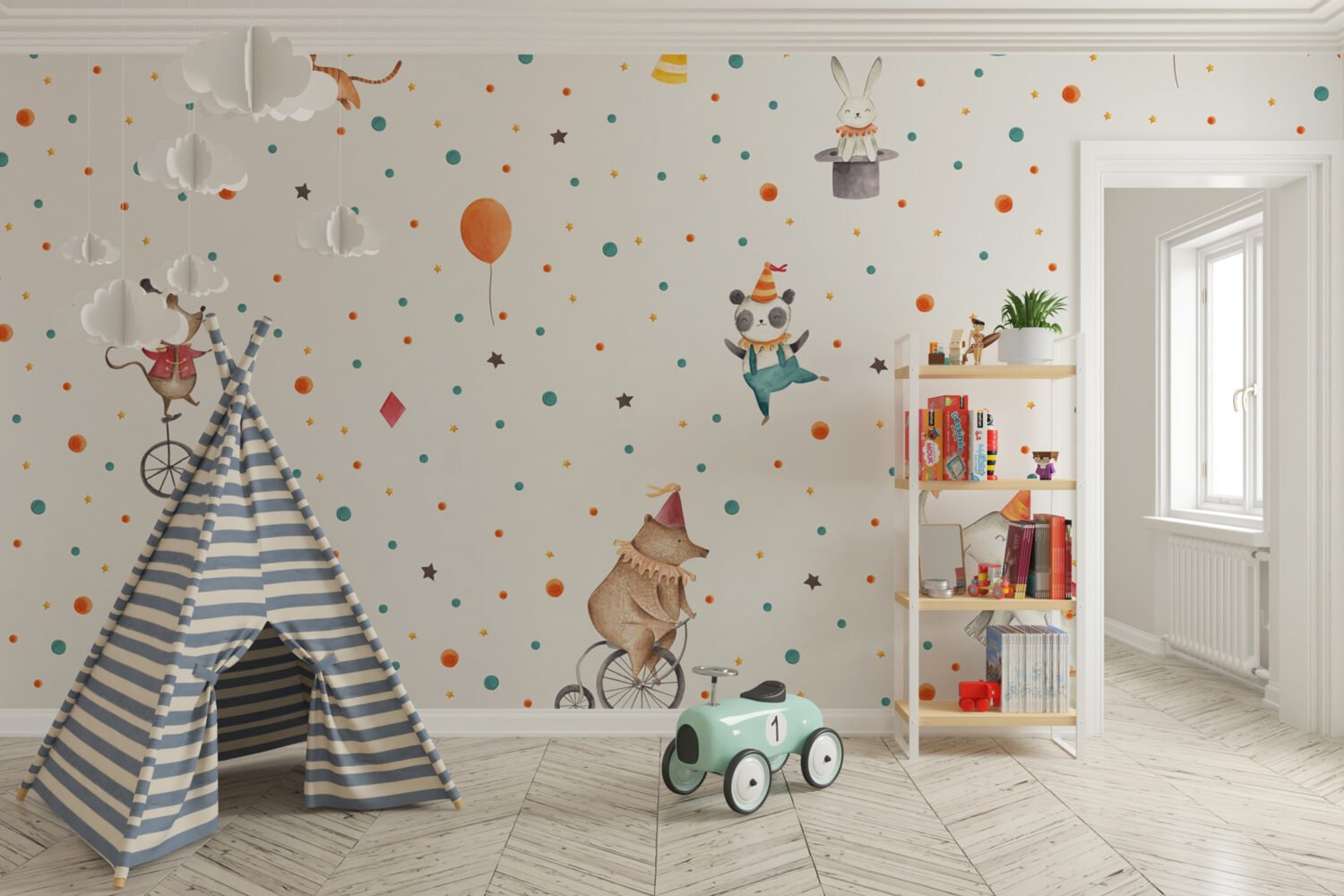 Circus Animals Wallpaper Mural