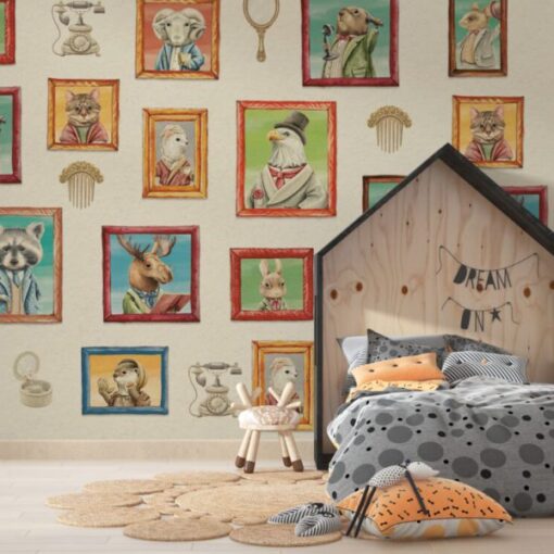 Animals In The Frame Wallpaper Mural