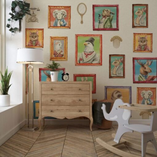 Animals In The Frame Wallpaper Mural