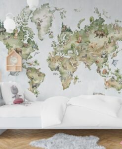 World Map Wallpaper for Kids Wallpaper Mural