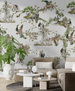 Tropical Animals Wallpaper Mural