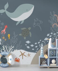 Fishes In The Ocean Wallpaper Mural