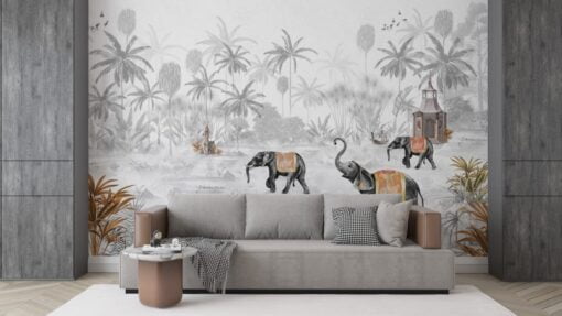 Elephants in the Forest Wallpaper Mural