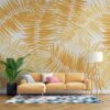 Abstract Floral Blonde Leafs Wallpaper Mural
