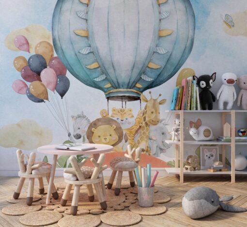 Animals in Baloon Wallpaper Mural