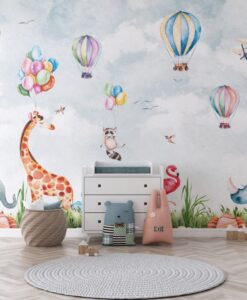 Airplanes and Balloons Wallpaper Mural