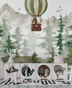Animals In The Jungle Balloon Wallpaper Mural