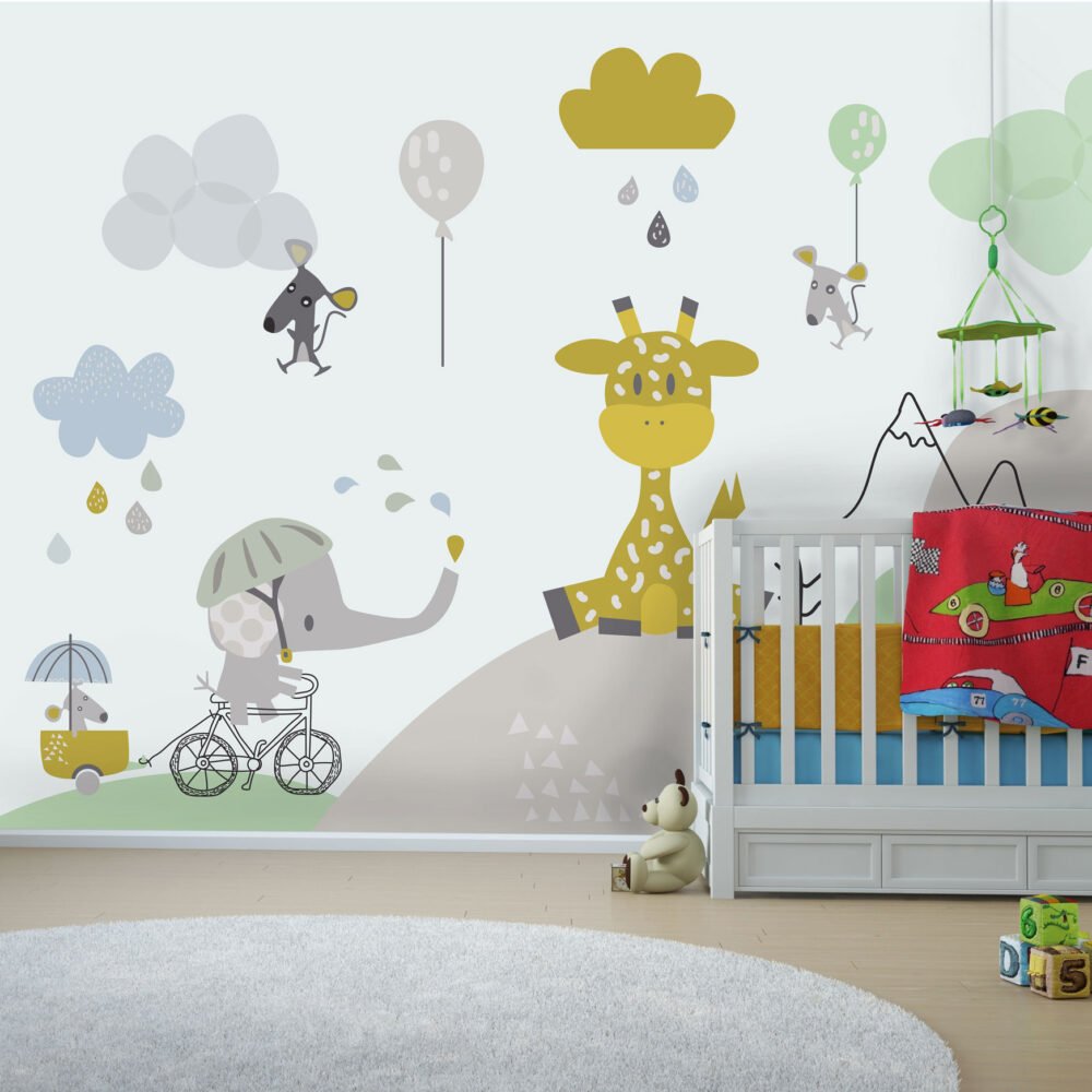 Cute Animals Kids Wallpaper Mural