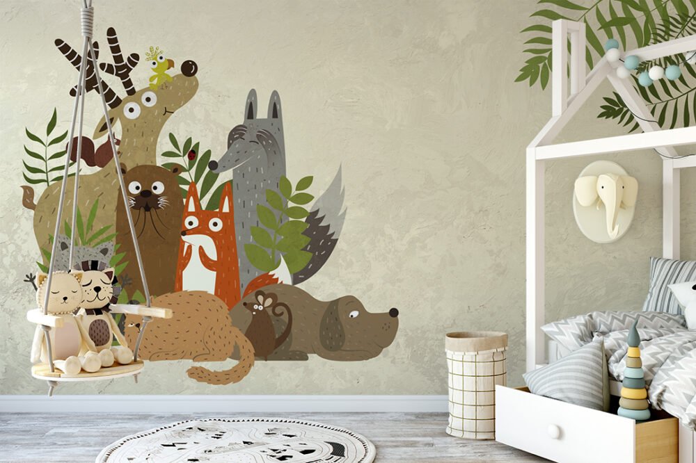 Muravie Cute Animals Wallpaper Mural