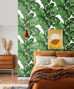 Tropical Leaves Pattern Wallpaper Mural