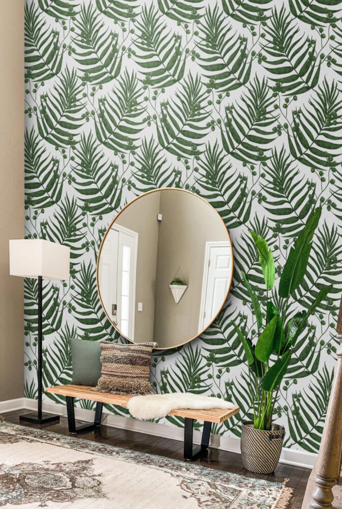 Small Tropical Leaves Wallpaper Mural