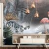 Flamingo and Tropical Wallpaper Mural
