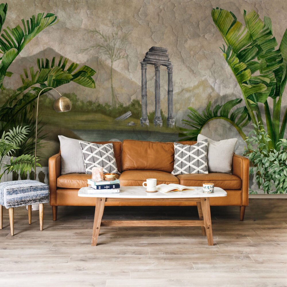 Tropical Overlooking Ancient City Wallpaper Mural