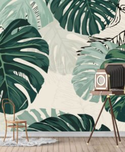 Big Tropical Leaves Wallpaper Mural