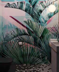 Big Leaf Tropical Pattern 3D Wallpaper Mural