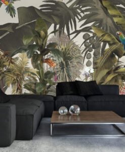 Big Tropical Leaves Colorful Wallpaper Mural