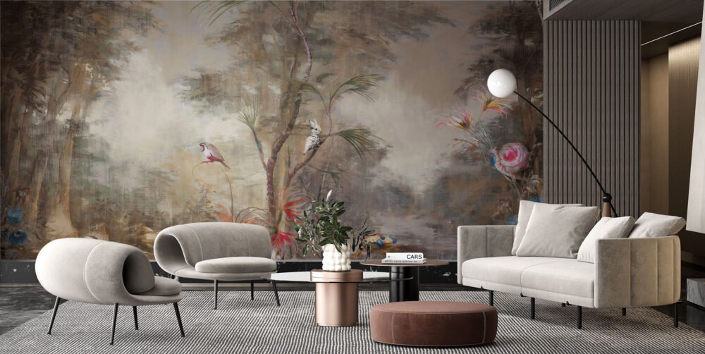 Antique Forest Animals Wallpaper Mural