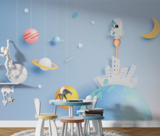 Planet 3D Wallpaper Mural