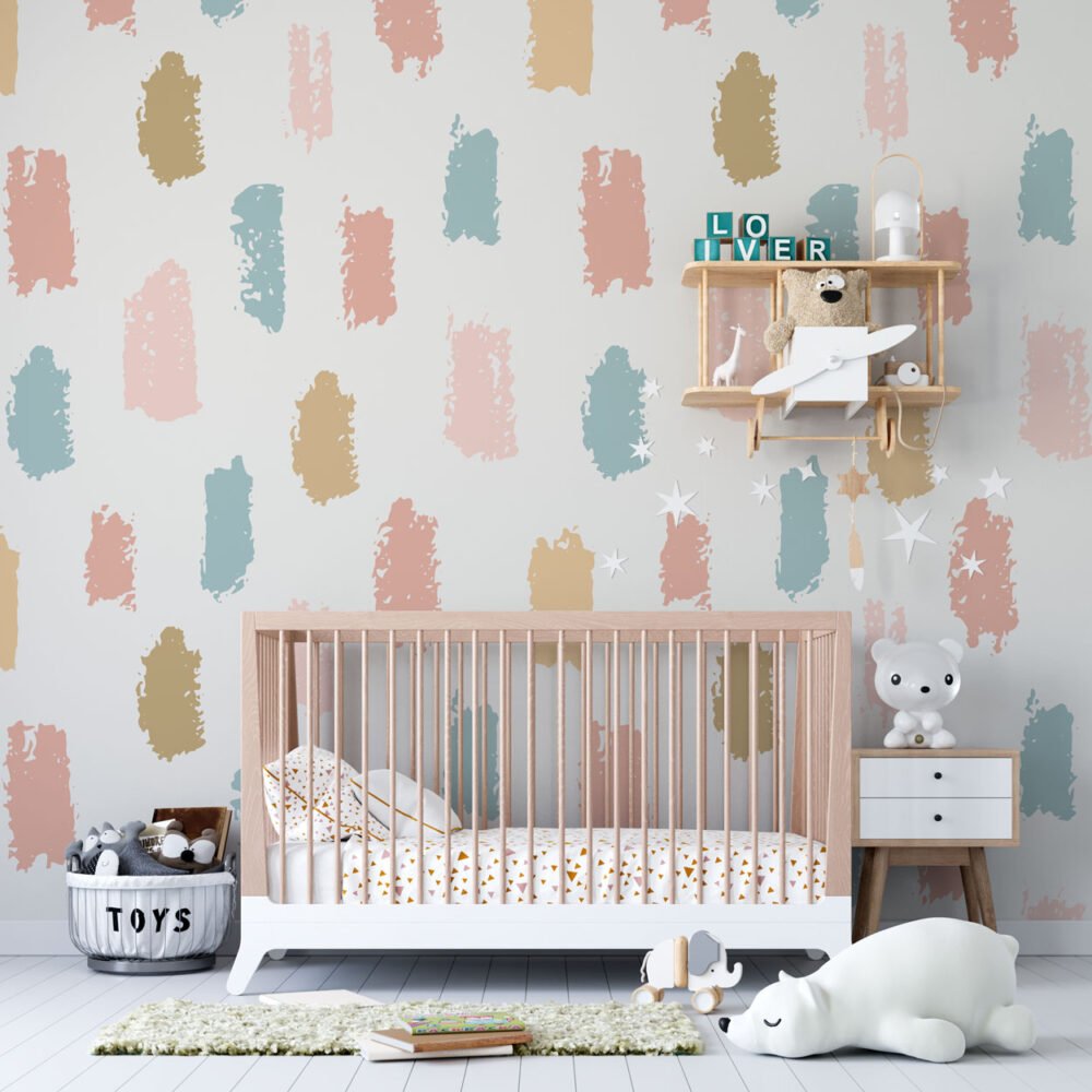 Brush Traces Soft Colors Wallpaper Mural