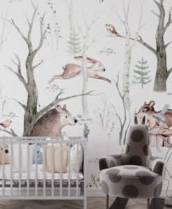 Forest Animals Soft Wallpaper Mural