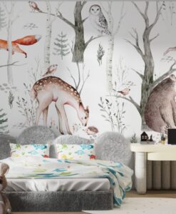 Forest Animals Soft Wallpaper Mural