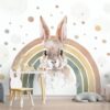 " Rainbow and Bunny Wallpaper Mural"