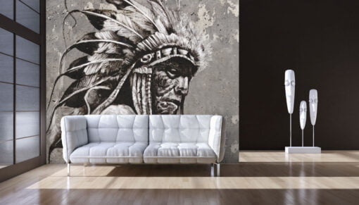 Native American Portrait Wallpaper Mural