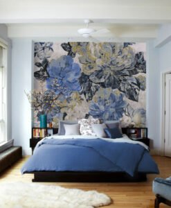 Blue Roses Wallpaper Oil Painting Wallpaper Mural