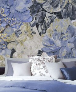 Blue Roses Wallpaper Oil Painting Wallpaper Mural