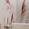 Pink Feather Leaves Wallpaper Mural