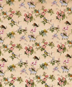 Bird and Flower Pattern Wallpaper Mural