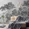 Trees in Black and White Forest Wallpaper Mural