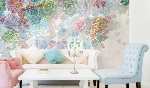 Flowers Hanging From Above Wallpaper Mural