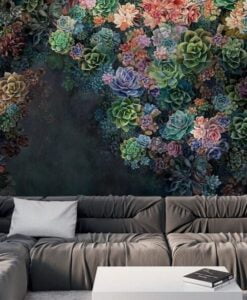 Flowers Hanging From Above Wallpaper Mural