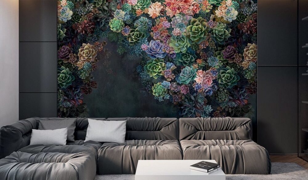 Flowers Hanging From Above Wallpaper Mural