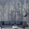 Foggy Forest Image Blue Tones Wallpaper Mural