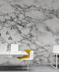 Black and White Marble Pattern Wallpaper Mural