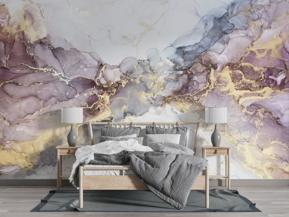 Gold Soft Color Marble Pattern Wallpaper Mural