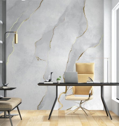 Gold Detail Embossed Effect 3D Wallpaper Mural