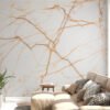 Marble Pattern Ecru Gold Colors Wallpaper Mural