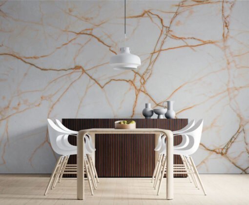 Marble Pattern Ecru Gold Colors Wallpaper Mural