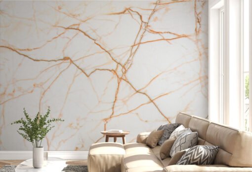 Marble Pattern Ecru Gold Colors Wallpaper Mural