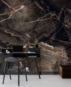 Gold Detailed Marble Pattern Wallpaper Mural