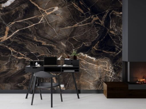 Gold Detailed Marble Pattern Wallpaper Mural